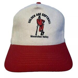Golden Age Softball KC Snapback Cream Red Hat Cap Baseball Wenatchee Valley